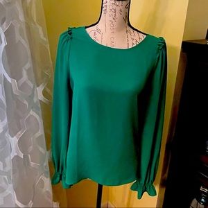 CeCe XL green blouse with keyhole back